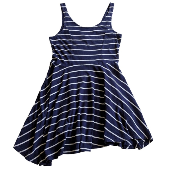 H&M DIVIDED Ladies' Navy Striped Mini Skater Dress - Picture 6 of 10